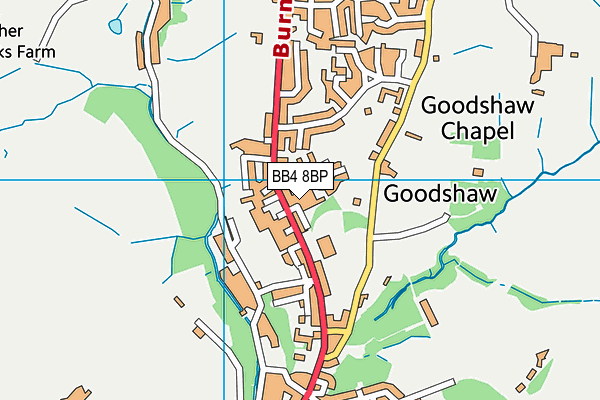 BB4 8BP map - OS VectorMap District (Ordnance Survey)