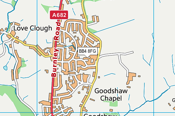BB4 8FG map - OS VectorMap District (Ordnance Survey)