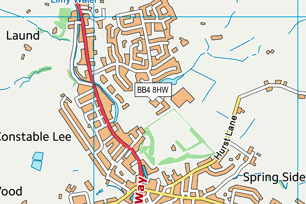 Alder Grange School map (BB4 8HW) - OS VectorMap District (Ordnance Survey)
