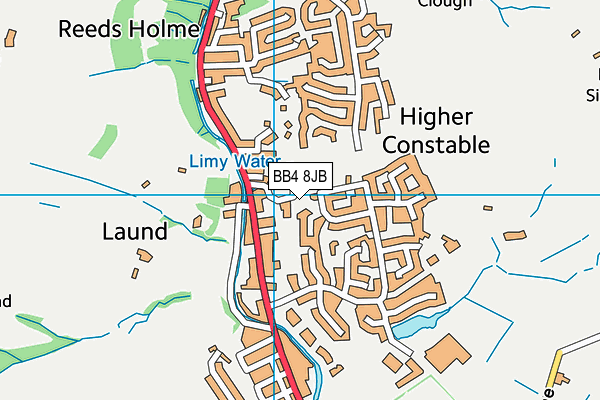 BB4 8JB map - OS VectorMap District (Ordnance Survey)