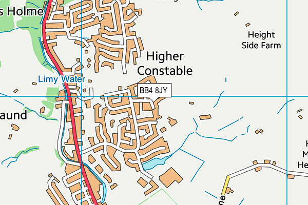 BB4 8JY map - OS VectorMap District (Ordnance Survey)