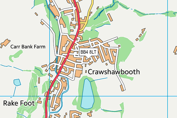 BB4 8LT map - OS VectorMap District (Ordnance Survey)