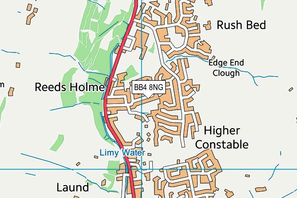 BB4 8NG map - OS VectorMap District (Ordnance Survey)