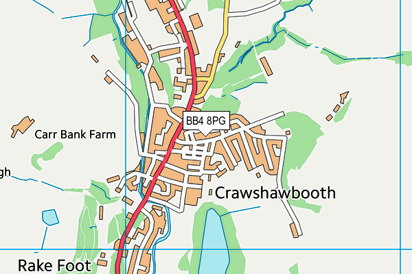 BB4 8PG map - OS VectorMap District (Ordnance Survey)