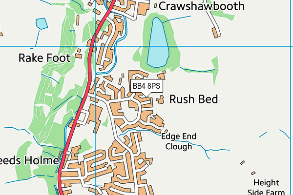 BB4 8PS map - OS VectorMap District (Ordnance Survey)