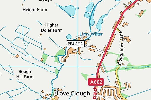 BB4 8QA map - OS VectorMap District (Ordnance Survey)