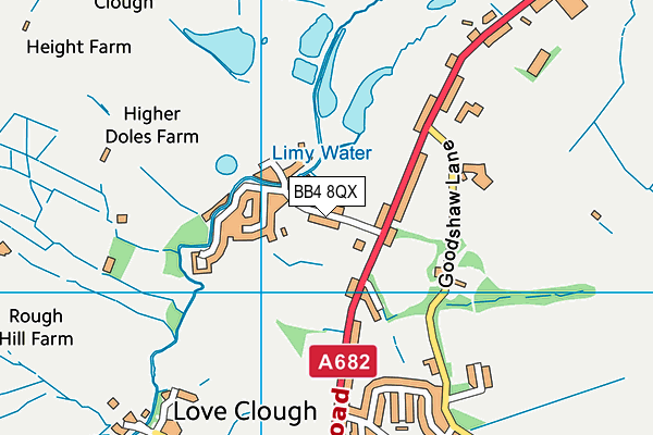 BB4 8QX map - OS VectorMap District (Ordnance Survey)