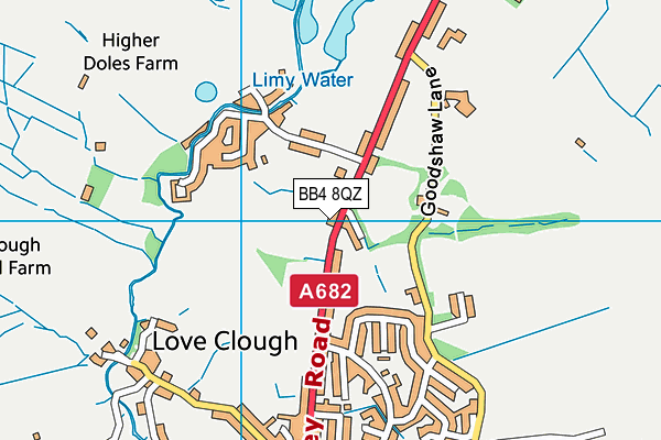 BB4 8QZ map - OS VectorMap District (Ordnance Survey)