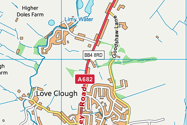 BB4 8RD map - OS VectorMap District (Ordnance Survey)