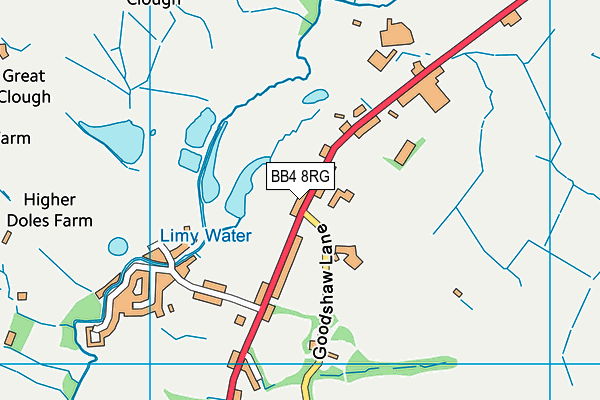 BB4 8RG map - OS VectorMap District (Ordnance Survey)