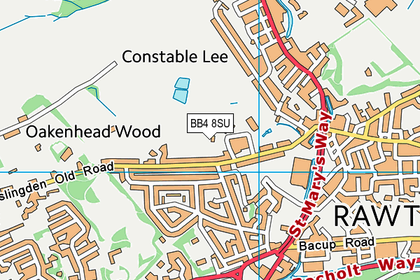 St James-the-Less Roman Catholic Primary School, Rawtenstall map (BB4 8SU) - OS VectorMap District (Ordnance Survey)