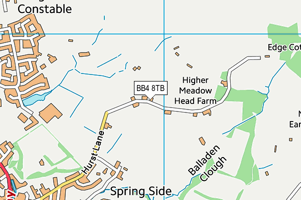 BB4 8TB map - OS VectorMap District (Ordnance Survey)