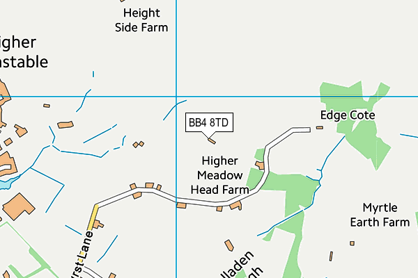 BB4 8TD map - OS VectorMap District (Ordnance Survey)