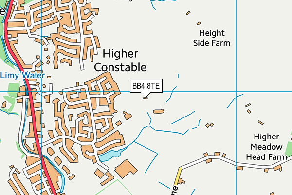 BB4 8TE map - OS VectorMap District (Ordnance Survey)