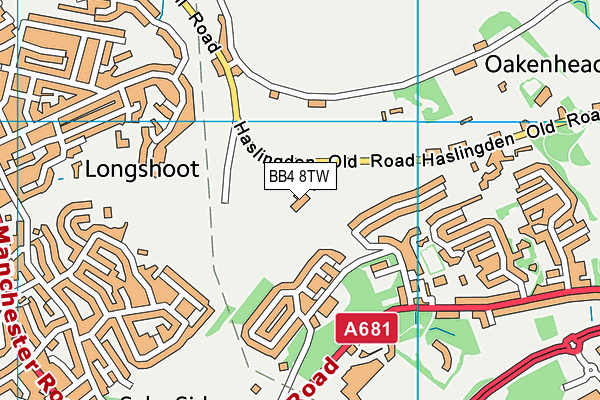 BB4 8TW map - OS VectorMap District (Ordnance Survey)