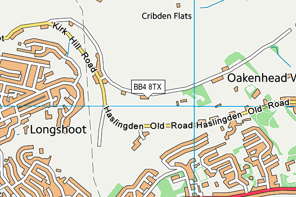 BB4 8TX map - OS VectorMap District (Ordnance Survey)