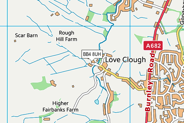 BB4 8UH map - OS VectorMap District (Ordnance Survey)