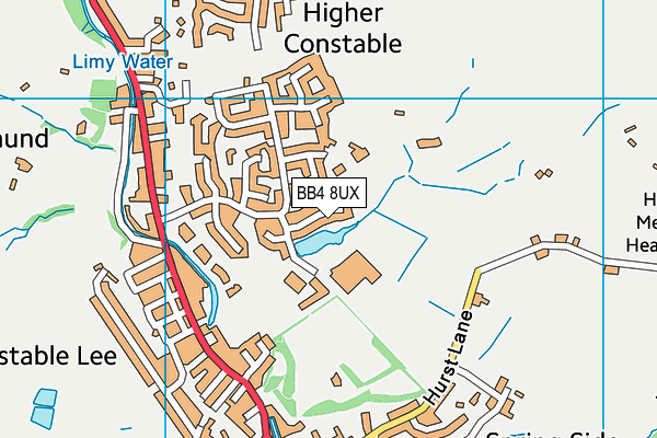 BB4 8UX map - OS VectorMap District (Ordnance Survey)
