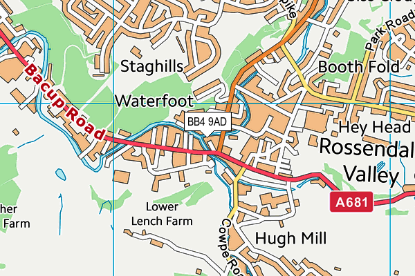 BB4 9AD map - OS VectorMap District (Ordnance Survey)