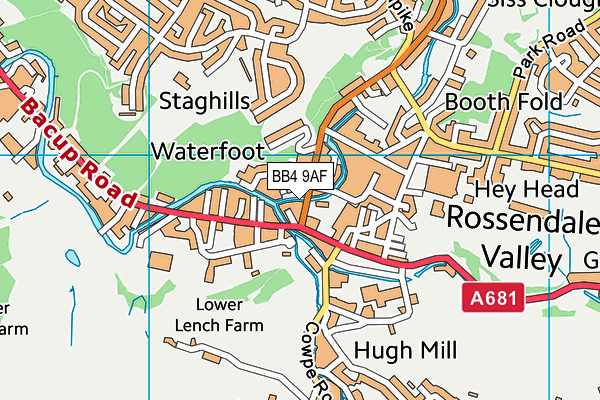 BB4 9AF map - OS VectorMap District (Ordnance Survey)