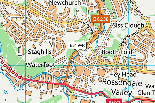 BB4 9AR map - OS VectorMap District (Ordnance Survey)