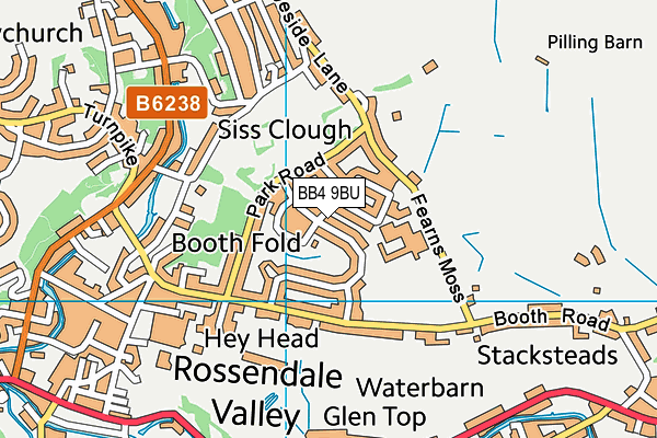 BB4 9BU map - OS VectorMap District (Ordnance Survey)