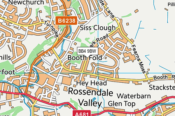 BB4 9BW map - OS VectorMap District (Ordnance Survey)