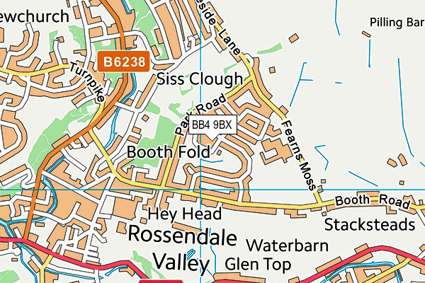 BB4 9BX map - OS VectorMap District (Ordnance Survey)