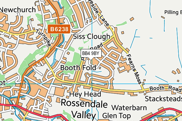 BB4 9BY map - OS VectorMap District (Ordnance Survey)