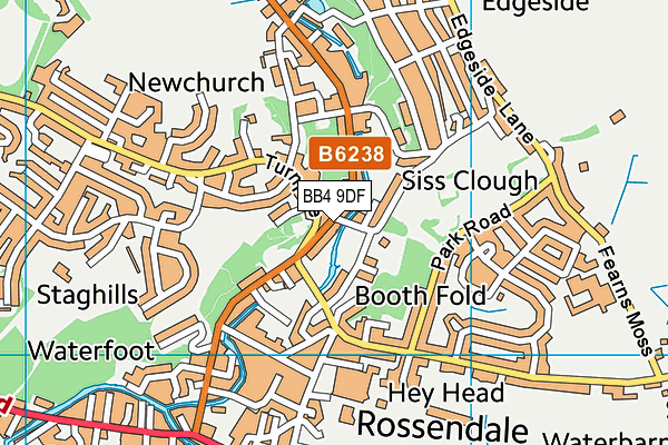 BB4 9DF map - OS VectorMap District (Ordnance Survey)
