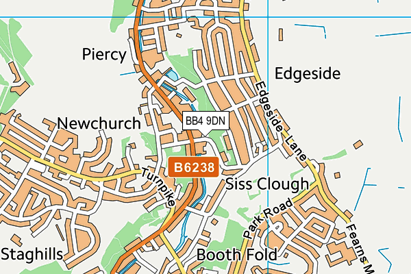 BB4 9DN map - OS VectorMap District (Ordnance Survey)