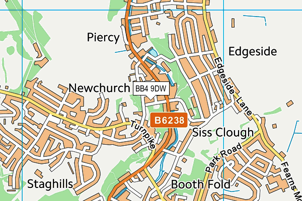 BB4 9DW map - OS VectorMap District (Ordnance Survey)