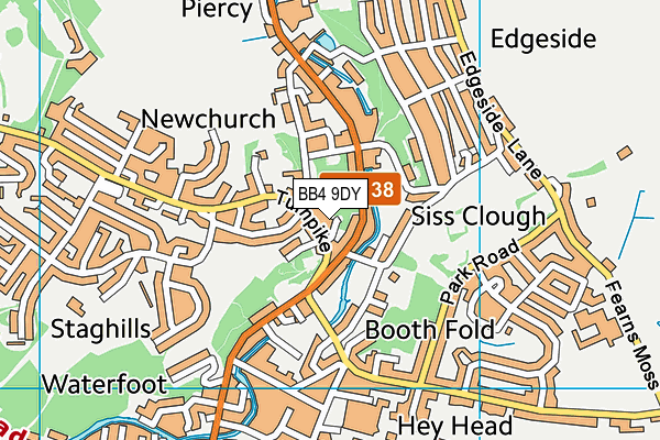 BB4 9DY map - OS VectorMap District (Ordnance Survey)