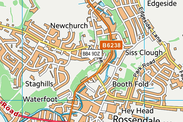 BB4 9DZ map - OS VectorMap District (Ordnance Survey)