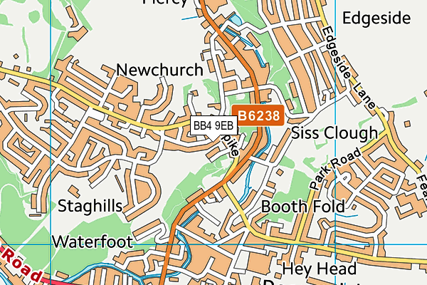 BB4 9EB map - OS VectorMap District (Ordnance Survey)