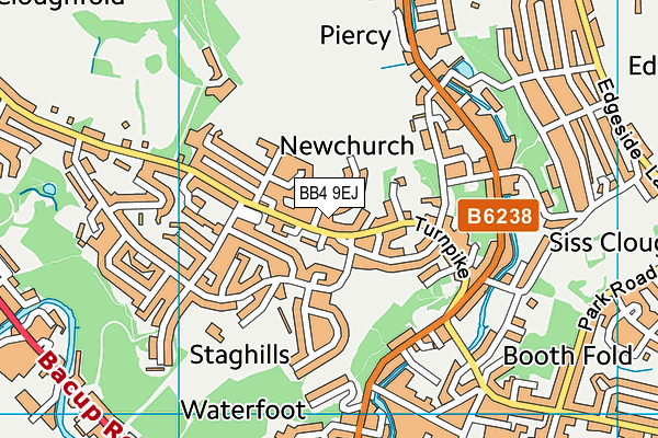 BB4 9EJ map - OS VectorMap District (Ordnance Survey)