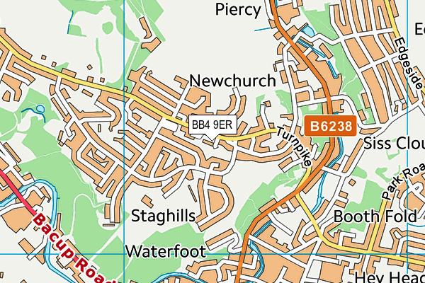 BB4 9ER map - OS VectorMap District (Ordnance Survey)