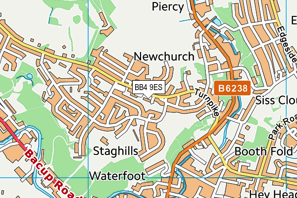 BB4 9ES map - OS VectorMap District (Ordnance Survey)