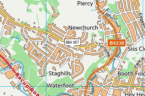 BB4 9ET map - OS VectorMap District (Ordnance Survey)