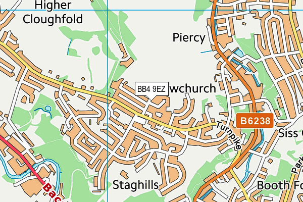 St Peter's Roman Catholic Primary School, Newchurch map (BB4 9EZ) - OS VectorMap District (Ordnance Survey)