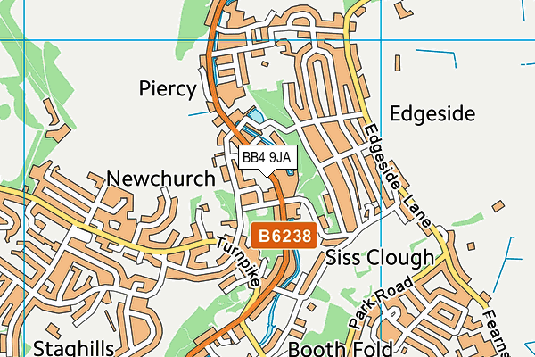 BB4 9JA map - OS VectorMap District (Ordnance Survey)