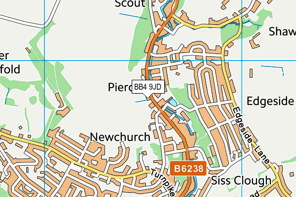 BB4 9JD map - OS VectorMap District (Ordnance Survey)