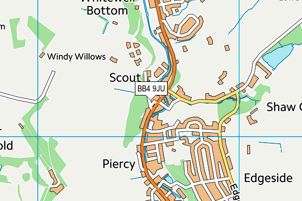 BB4 9JU map - OS VectorMap District (Ordnance Survey)