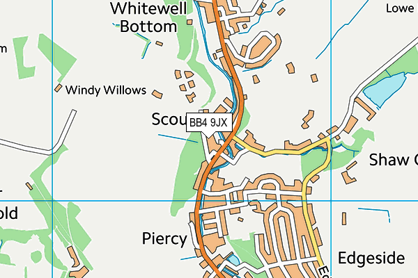 BB4 9JX map - OS VectorMap District (Ordnance Survey)