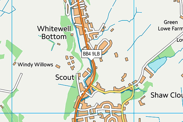 BB4 9LB map - OS VectorMap District (Ordnance Survey)
