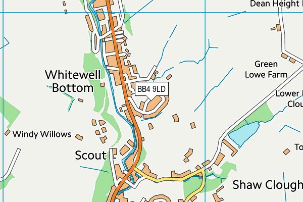 BB4 9LD map - OS VectorMap District (Ordnance Survey)
