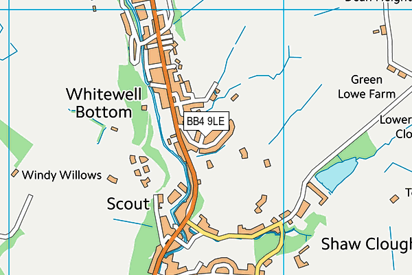 BB4 9LE map - OS VectorMap District (Ordnance Survey)