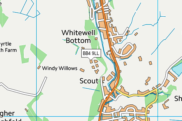 BB4 9LL map - OS VectorMap District (Ordnance Survey)