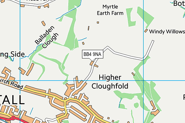 BB4 9NA map - OS VectorMap District (Ordnance Survey)