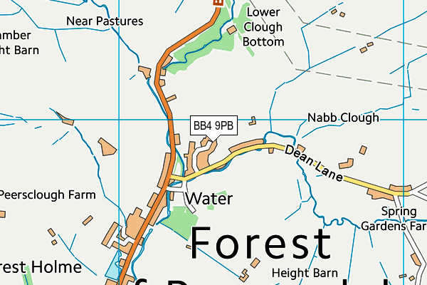 BB4 9PB map - OS VectorMap District (Ordnance Survey)